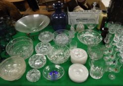 A selection of cut glass to include three Stuart England fruit bowls,