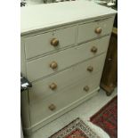 A painted chest of two short over three long graduated drawers