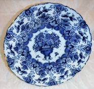 An 18th Century Delft blue and white charger,