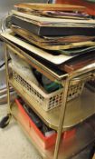 A vintage Kaymet three tier trolley, together with a vintage Sywan tray, various other trays,