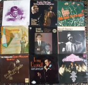 A box of LP and other records to include examples by Frank Sinatra, jazz examples,