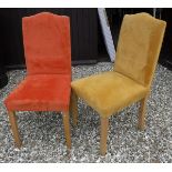 A set of ten Kew upholstered crown topside dining chairs rasied on square tapering front legs,