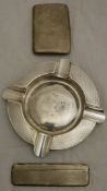 A 20th Century silver ashtray (by Synyer & Beddoes, Birmingham 1928),