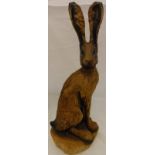 A carved treen figure of a hare sitting on its' haunches CONDITION REPORTS Height