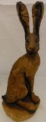 A carved treen figure of a hare sitting on its' haunches CONDITION REPORTS Height