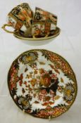 A Royal Crown Derby Imari pattern six place tea set comprising six cups,