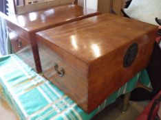 Two Chinese camphor wood trunks with brass plated locks CONDITION REPORTS Height