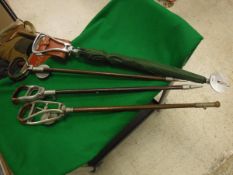 A John Cotton shooting stick and another vintage shooting stick