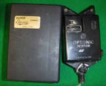 A pair of Optonic carp fishing bite alarms