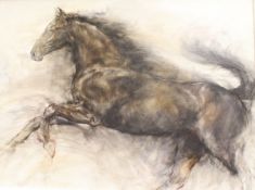 GARY BENFIELD (British 1965 -) "Study of a horse", oil, indistinctly signed lower left,