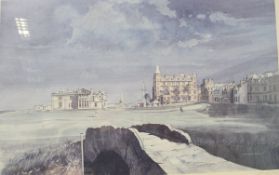 AFTER KENNETH REED "The Old Course, St. Andrew's", limited edition colour print No'd.