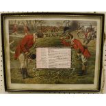 A Hunting Meet card frame depicting hunting scene AFTER H.C.
