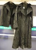 A Swakara astrkhna coat bearig "Yonr Boutique Paris" label and jacket CONDITION REPORTS
