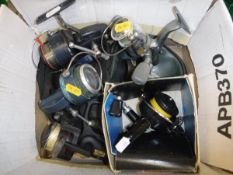 A collection of five Mitchell fishing reels comprising models The Mitchell Match, 410A,