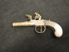 A pair of Twigg of London pocket pistols, flint lock action, both inscribed "Twigg London",