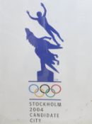 A modern Olympic Games Poster inscribed "Stockholm 2004 Candidate City"