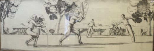 EARLY 20TH CENTURY ENGLISH SCHOOL "A Cricketing Scene",