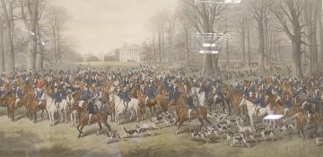 ENGLISH SCHOOL "A lawn meet of The Beaufort Hunt before Badminton House",