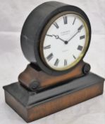 A Victorian walnut and ebonised cased mantle clock,