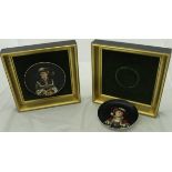 A pair of Continental Vienna style cabinet plates decorated with figures in 17th Century dress