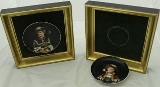 A pair of Continental Vienna style cabinet plates decorated with figures in 17th Century dress