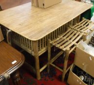 A bamboo cage table,