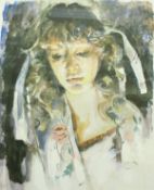 After ROBERT O'LENKIWIECZ "Study of Mary", a coloured print,