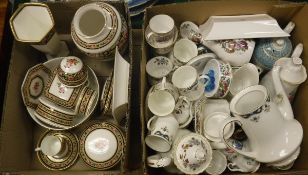 A box containing various Wedgwood Clio decorative chinawares to include vases, trinket boxes,