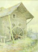 CHARLES E GEORGES (1883-1902) "The watermill", watercolour, signed lower right,