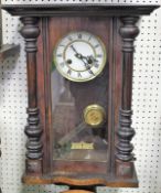 A Vienna type regulator and a walnut cased mantle clock bearing plaque inscribed "British Railways