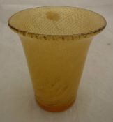 A Whitefriars white enamel and amber glass vase with flared rim (probably Marion Powell)