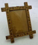 A Tunbridgeware picture frame with floral design