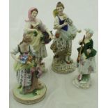 A collection of two Sitzendorf figurines,