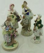 A collection of two Sitzendorf figurines,