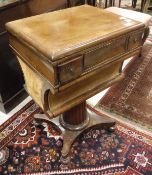 A 19th Century Continental mahogany and cross banded work table,