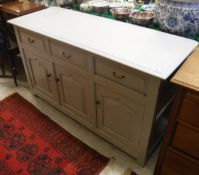 A 19th Century grey painted dresser base