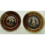 A pair of Vienna cabinet plates printed with decoration depicting figures harvesting