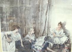 After SIR WILLIAM RUSSELL FLINT "Brenda Reading", colour print,