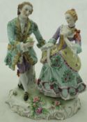 A Sitzendorf figure group of a courting couple