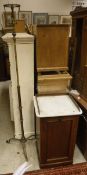 A Victorian mahogany marble toped pot cupboard,