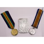 A 1914-18 British War medal and a 1914-1919 Victory medal, both inscribed to "22871 PTE.S.BIBBY.R.