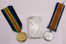 A 1914-18 British War medal and a 1914-1919 Victory medal, both inscribed to "22871 PTE.S.BIBBY.R.