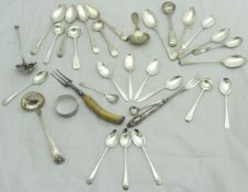 A set of four George III silver teaspoons (by John James Whittering, London 1802),