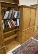 A Victorian pine linen press,