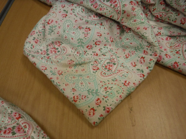 A pair of cotton paisley Cath Kidson design interlined curtains with tape pencil pleat heading, - Image 3 of 3