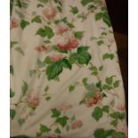 Two pairs of glazed cotton Colefax & Fowler "Chantilly" pattern interlined curtains with taped