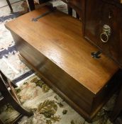 A oak blanket box