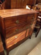 An early 19th Century Scottish mahogany square fronted chest,