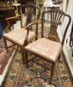 A set of eight mahogany sheaf back dining chairs