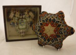 A 19th Century Crimean War beadwork pincushion in the form of a star,